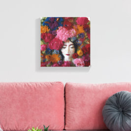 Anjer Bloemen Van Winter Grace: Het Canvas Van Jan Afdruk