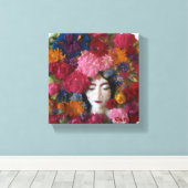 Anjer Bloemen Van Winter Grace: Het Canvas Van Jan Afdruk (Insitu (Houten vloer))