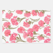 Anjer Bloemen Waterverf Elegant Moederdag Inpakpapier Vel (Voorkant 3)