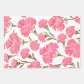 Anjer Bloemen Waterverf Elegant Moederdag Inpakpapier Vel (Voorkant 2)