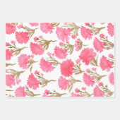 Anjer Bloemen Waterverf Elegant Moederdag Inpakpapier Vel (Voorkant)