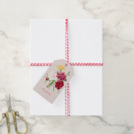 Anjer Bloemenillustratie Cadeaulabel