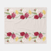 Anjer Bloemenillustratie Fleece Deken (Voorkant (Horizontaal))