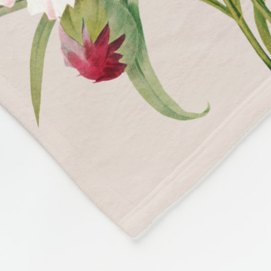 Anjer Bloemenillustratie Fleece Deken (Hoek)