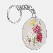 Anjer Bloemenillustratie Sleutelhanger (Voorkant Links)