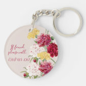 Anjer Bloemenillustratie Sleutelhanger (Achterkant)