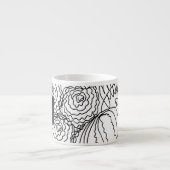 Anjer Bloemige Hand Getekende Doodle Monogram Espresso Kop (Voorkant)