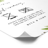 Anjer Boho Unplugged Ceremony Wedding Sign Poster (Hoek)