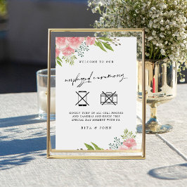 Anjer Boho Unplugged Ceremony Wedding Sign Poster
