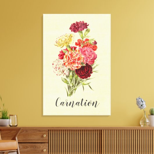 anjer Bouquet Canvas Afdruk (Insitu (Woonkamer))