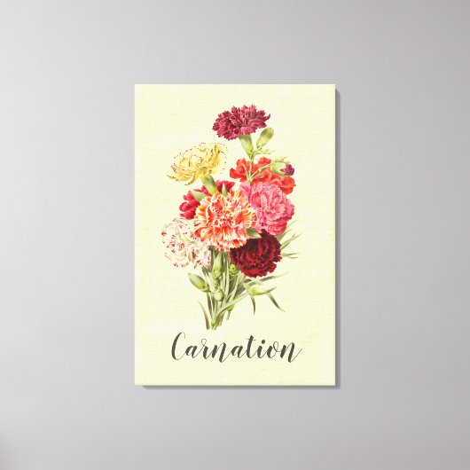   anjer Bouquet Canvas Afdruk (Voorkant)