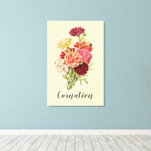   anjer Bouquet Canvas Afdruk (Insitu (Houten vloer))