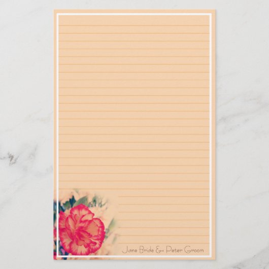  Anjer bruiloft, briefpapier (Voorkant)