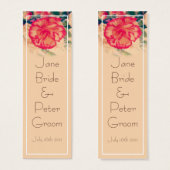  anjer bruiloft, souvenir bladwijzer-kaarten mini visitekaartjes (Voorkant /achterkant)