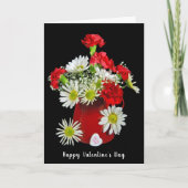 Anjer en Daisy Valentijnse Bouquet Feestdagen Kaart (Voorkant)