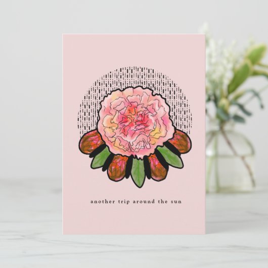 Anjer en granaat - januari feestdagenkaart (Staand voorkant)