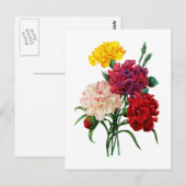 Anjer en Marigold Boeket van Redoute Briefkaart (Voorkant / Achterkant)