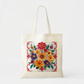 Anjer Energie Roze, Rood & Wit 5D Olieverf Tote Bag (Voorkant)