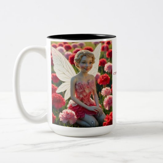 Anjer Flower Fairy Tweekleurige Koffiemok (Links)