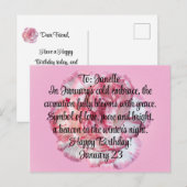 Anjer Geboortedag Geboortemaand Bloem Briefkaart (Voorkant / Achterkant)