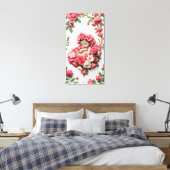 Anjer Halo – Baby Meisje Geboorte Bloem Art Canvas Afdruk (Insitu (Slaapkamer))