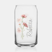 Anjer Januari Aangepaste Geboortebloem Blikvorm Glas (Voorkant)