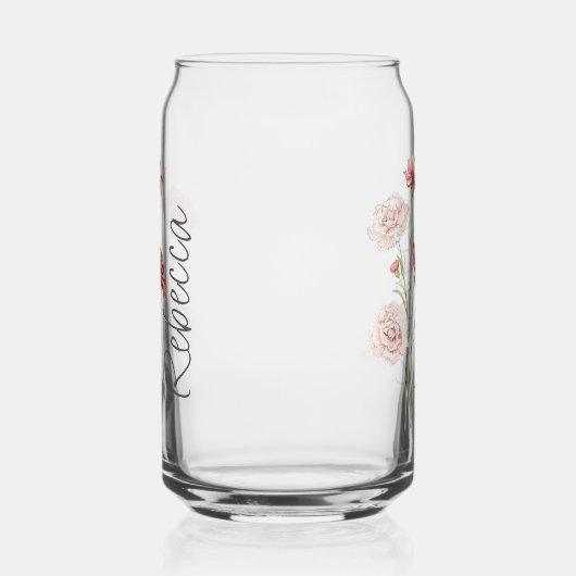  Anjer Januari Aangepaste Geboortebloem Blikvorm Glas (Rechts)