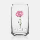 Anjer Januari Geboorte Bloem Custom Name Blikvorm Glas (Achterkant)