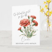 Anjer Januari Geboorte Bloem Verjaardag Kaart (Gele Bloem)