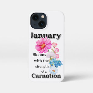 Anjer Januari Geboorte Bloem Waterverf Art Hoesje iPhone 13 Mini Hoesje