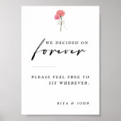 Anjer Kies een Zitje Niet Een Side Wedding Sign Poster (Voorkant)