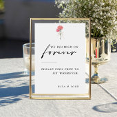 Anjer Kies een Zitje Niet Een Side Wedding Sign Poster