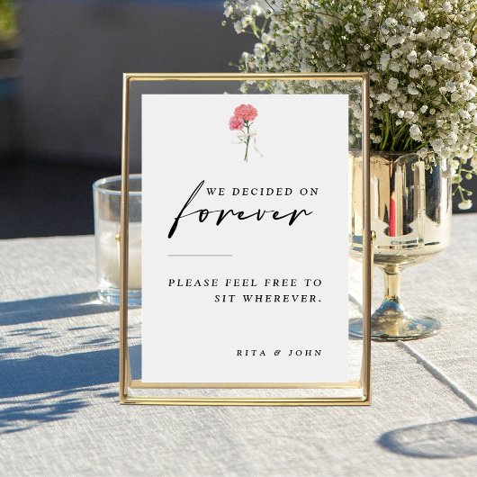 Anjer Kies een Zitje Niet Een Side Wedding Sign Poster