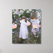Anjer, lelie, lelie, roos door John Singer Sargent Canvas Afdruk (Voorkant)