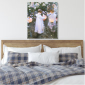 Anjer, lelie, lelie, roos door John Singer Sargent Canvas Afdruk (Insitu (Slaapkamer))