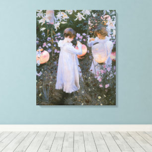 Anjer, lelie, lelie, roos door John Singer Sargent Canvas Afdruk