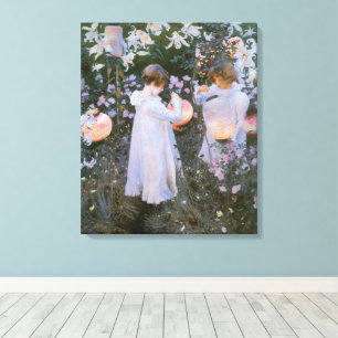 Anjer, lelie, lelie, roos door John Singer Sargent Canvas Afdruk
