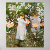 Anjer, lelie, lelie, roos door John Singer Sargent Poster (Voorkant)