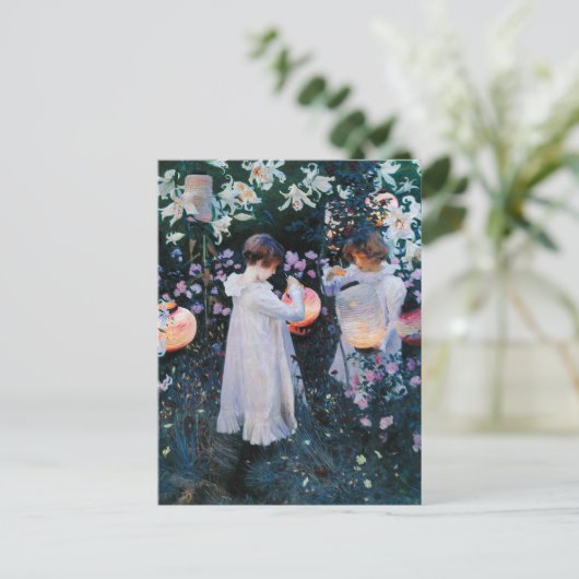 Anjer, Lelie, Lelie, Roos | John Singer Sargent Briefkaart (Staand voorkant)