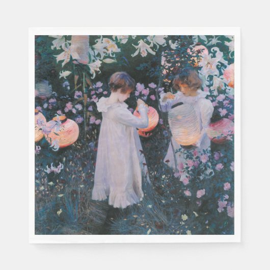 Anjer, lelie, lelie, roos (John Singer Sargent) Servet (Voorkant)