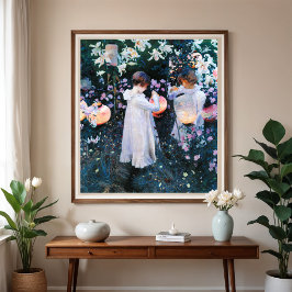 Anjer, lelie, lelie, roos, Sargent Poster