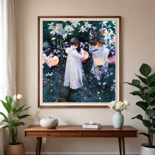 Anjer, lelie, lelie, roos, Sargent Poster