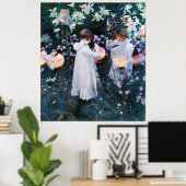 Anjer, lelie, lelie, roos, Sargent Poster (Thuiskantoor)