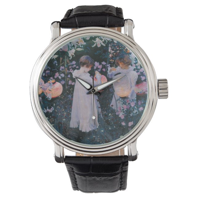 Anjer Lily Lily Roos John Singer Sargent Kunst Horloge (Voorkant)