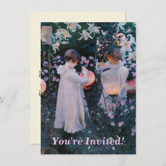 Anjer Lily Lily Roos John Singer Sargent Kunst Kaart (Voorkant / Achterkant)