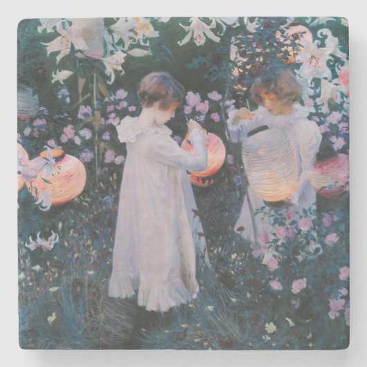 Anjer Lily Lily Roos John Singer Sargent Kunst Stenen Onderzetter (Voorkant)