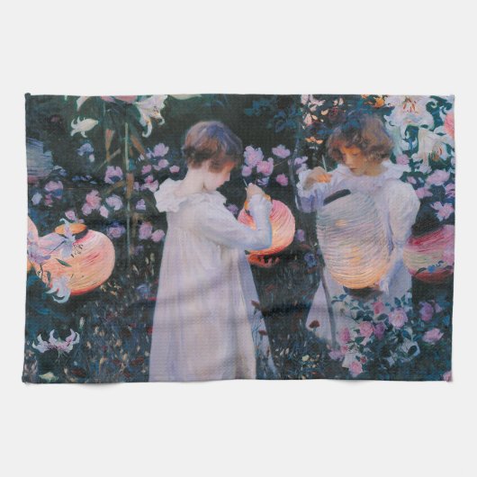 Anjer Lily Lily Roos John Singer Sargent Kunst Theedoek (Horizontaal)