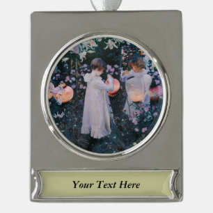 Anjer Lily Lily Roos John Singer Sargent Kunst Verzilverd Banner Ornament