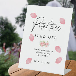 Anjer Roze Bloemen Trouwbloemblaadjes Toss Verstuu Reclamebord Met Voetstuk