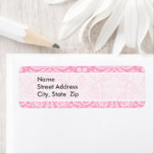 Anjer Roze Damast Patroon Etiket (Insitu)